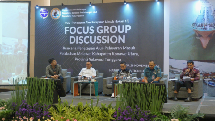 FOTO 29 Nov_Focus Group Discussion (FGD) Rencana Penetapan Alur-Pelayaran Masuk Pelabuhan Molawe Provinsi Sulawesi Tenggara di Hotel Haris Hotel dan Convention Hall Bekasi 1