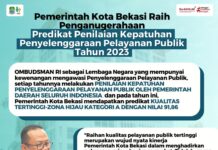 Pemkot Bekasi Raih Kualitas Tertinggi Penilaian Kepatuhan Penyelenggaraan Pelayanan Publik Tahun 2023