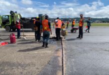 Bandara DEO Alami Kerusakan Runway Hingga Operasional Sempat Ditunda dan Perbaikan telah Dilakukan