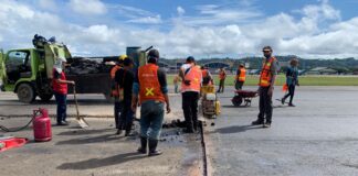 Bandara DEO Alami Kerusakan Runway Hingga Operasional Sempat Ditunda dan Perbaikan telah Dilakukan