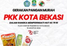 Sambut HUT Ke-79 RI PKK kota Bekasi Gelar Gerakan Pangan Murah