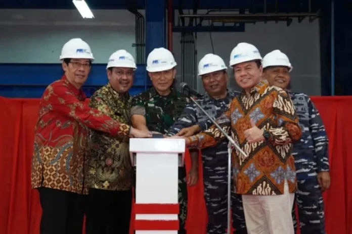 FOTO 17 Nov_PT PAL Indonesia bersama Kementerian Pertahanan (Kemhan) RI melaksanakan keel laying atau peletakan lunas kapal Fregat Merah Putih kedua. (dok. ptpal)
