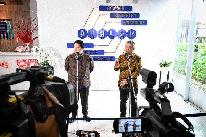FOTO 22 Jan_Usai pertemuan Menteri Perhubungan Dudy Purwagandhi dan Menteri Badan Usaha Milik Negara (BUMN) Erick Thohir. (dok. kemenhub)