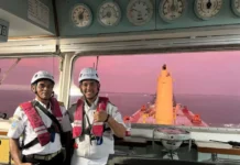 SPJM Pandu Mothership MV Xin An Ping di Pelabuhan Pulau Baai