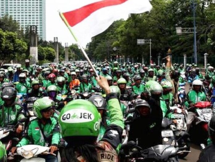 FOTO 20 Mei_Aksi demo angkutan online berupa ojek online, taksi online dan kurir online di Jakarta. (dok. istimewa) INI INI