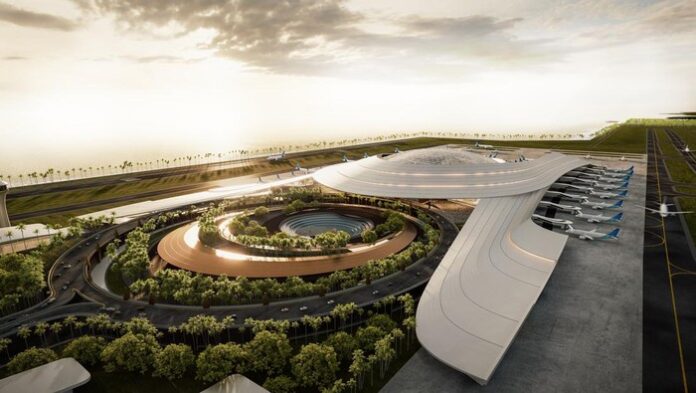 FOTO 25 Sept_Desain terminal Bandara Bali Utara mentranslasikan anatomi mitologi Bedawang Nala ke dalam bentuk organik, lengkungan dan pola geometris yang menyerupai tempurung
