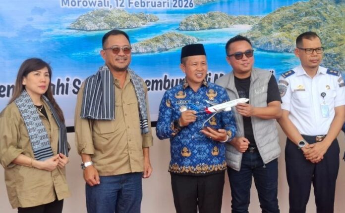FOTO 14 Febr_Sambutan Pemerintah Kabupaten Morowali untuk Inaugural Flight Sriwijaya Air rute Makassar - Morowali pergi pulang