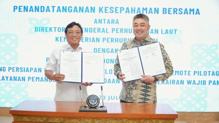 FOTO 23 Juli_Penandatanganan Kesepahaman Bersama tentang Persiapan Implementasi Pemanduan Elektronik (E-Pilotage) 1 INI