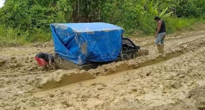 FOTO 10Okt_Kondisi infrastruktur transportasi di Kabupaten Mahakam Ulu, daerah yang berbatasan dengan Malaysia. dok. istimewa INI