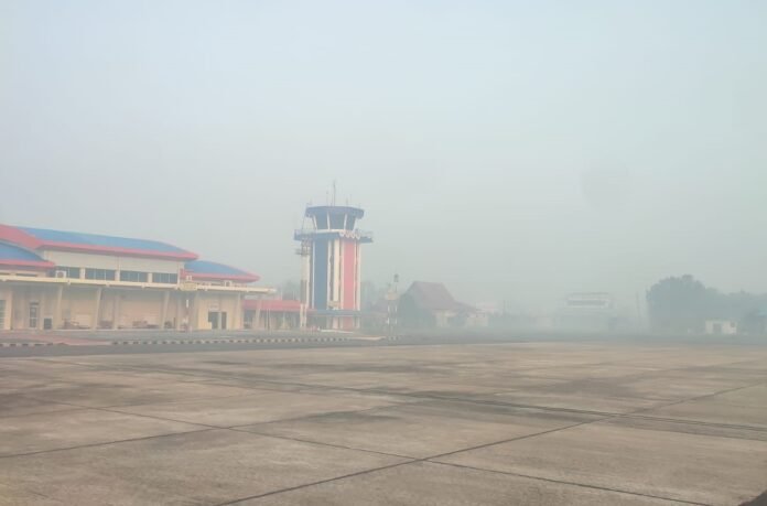 FOTO 22 Agustus_Pantauan dari Bandara Haji Asan Sampit, Kotawaringi Timur, Kalimantan Tengah sesuai dengan pergerakan asap kebakaran 1