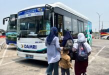 DAMRI Uji Coba Bus Listrik di Kota Serang