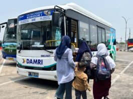 DAMRI Uji Coba Bus Listrik di Kota Serang